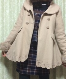 an another angelus | フラワー刺繍入りファーコート(ダウンジャケット/コート)