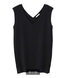 GU | リブVネックセーター(トップス)