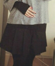 INDIVI | キュロット黒(パンツ)