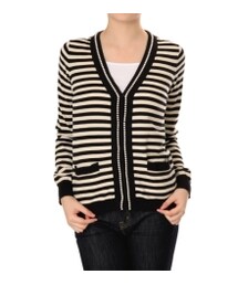 PINCEAU | ボーダーパール付カーデ(カーディガン/ボレロ)