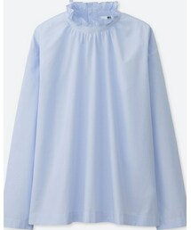 UNIQLO | コットンドビーラッフルブラウス(シャツ/ブラウス)