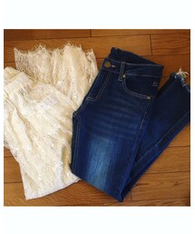 しまむら | デニム×レーススカートのセット(デニムパンツ)