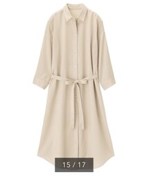 GU | リネンブレンドワンピース(シャツワンピース)