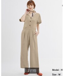 GU | フロントボタンジャンプスーツ(つなぎ/オールインワン)