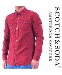 SCOTCH & SODA | SCOTCH&SODA (スコッチアンドソーダ) シャツ 長袖 バーガンディ(シャツ/ブラウス)