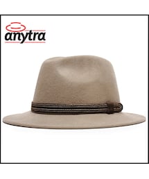 ANYTRA (エニトラ) フェルトハット ツバ広 フェドラ ウール ベージュ MADE IN ITALY(ハット)