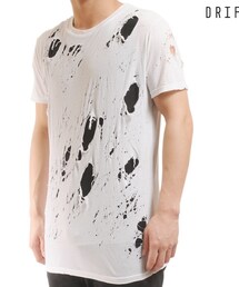 Drifter | DRIFTER (ドリフター) Tシャツ 半袖 ダメージ レイヤード ホワイト×ブラック mk1150th(Tシャツ/カットソー)