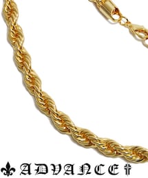 ADVANCE | ADVANCE (アドバンス) ネックレス スクリューチェーン ゴールド 全長85cm 幅1cm 8703A(ネックレス)