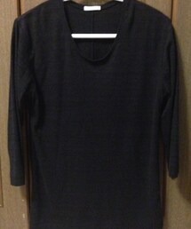 GU | ブラック七分袖Tシャツ(Tシャツ/カットソー)