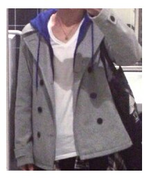 GU | 白Vネック長袖Tシャツ(Tシャツ/カットソー)