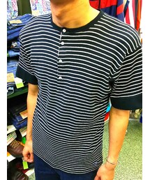 RALPH LAUREN | ボーダーヘンリーネックTシャツ(トップス)