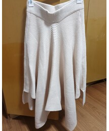 SASA | 下摆不对称针织长裙(スカート)