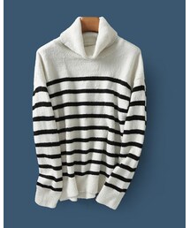 NA | 大高领条纹毛衣(ニット/セーター)