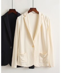 UNIQLO | 米白色针织西装外套(スーツジャケット)