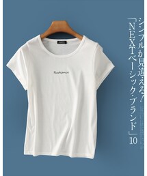 sureve | 胸前小字母白色圆领T恤(Tシャツ/カットソー)