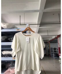 self service | 雪纺袖圆领T恤(Tシャツ/カットソー)