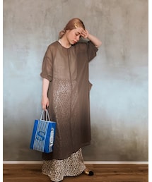 madder madder | TUNIC DRESS - after lunch oolong tea(ブラウン)(ワンピース/ドレス)