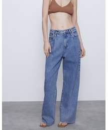 ZARA | EXTRA LONG WIDE-LEG PREMIUM CAIA ZW(デニムパンツ)