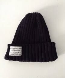 no brand | コットン100% 黒ニット帽(ニットキャップ/ビーニー)