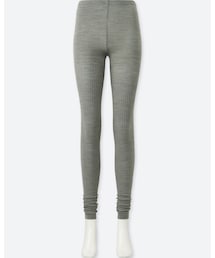 UNIQLO | ヒートテックニットレギンス（14分丈・リブ）サイズM/L(レギンス/スパッツ)
