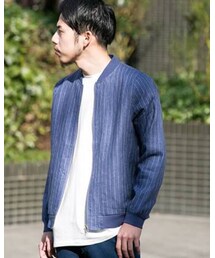 URBAN RESEARCH | リネンブルゾン ストライプ アーバンリサーチ(ブルゾン)