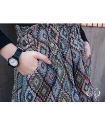  ฅ貓咪穿洋裝の眼花撩亂-菱形古著裙子(スカート)