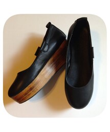 ウッドソールフラットシューズ(その他シューズ)