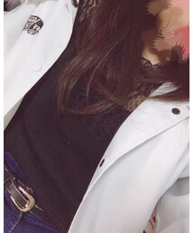 前姿 | 黒のフリルネックでシースルーになっていてとても可愛いです＼♡／ #GU(シャツ/ブラウス)