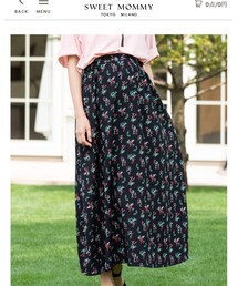 SweetMommy | フラワープリント マタニティ ロング丈スカート 産前産後兼用/マタニティスカート マキシスカート(スカート)