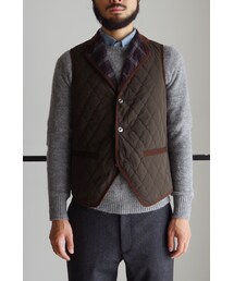RAINMAKER14AW-キルティングウェストコートKHAKI(ベスト)