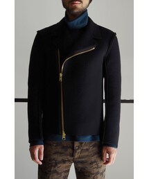 RAINMAKER | RAINMAKER14AW-ニードルパンチメルトンライダース（BK)(ライダースジャケット)