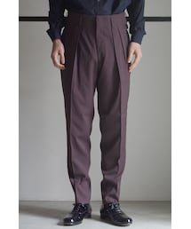 RAINMAKER | RAINMAKER 17SS-PLEATED STRETCH TROUSERS(BURGUNDY)(スラックス)
