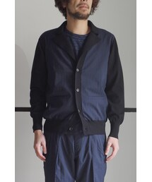 RAINMAKER | RAINMAKER 17SS-SEERSUCKER COMBINATION KNIT JACKET(NAVY)(カーディガン/ボレロ)