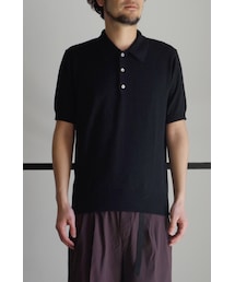 RAINMAKER | RAINMAKER 17SS-BOUCLE POLO SHIRTS(BLACK)(ポロシャツ)