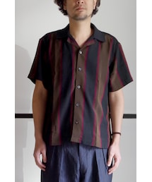 RAINMAKER | RAINMAKER-18SS KNITTING COLLAR SHIRTS(BLACK STRIPE)(シャツ/ブラウス)
