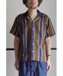 RAINMAKER | RAINMAKER-18SS KNITTING COLLAR SHIRTS(NAVY STRIPE)(シャツ/ブラウス)