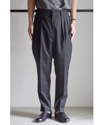 RAINMAKER | RAINMAKER-18SS PLEATED ZIP HEM TROUSERS(BLACK)(スラックス)