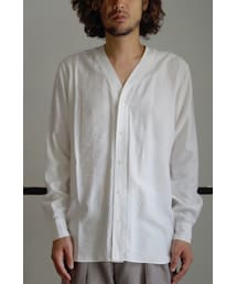 RAINMAKER | RAINMAKER 18AW V NECK COLLAR SHIRT(WHITE)(シャツ/ブラウス)