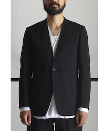 RAINMAKER | RAINMAKER 20SS-SINGLE BREASTED NO COLLAR JACKET(BLACK)(ノーカラージャケット)