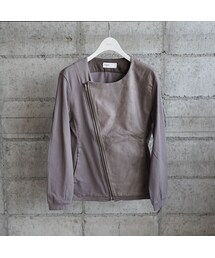 No,No,Yes! | レザー×コットン ノーカラージャケット(カーディガン/ボレロ)