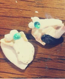 貝殻のピアス（ハンドメイド）(ピアス（両耳用）)