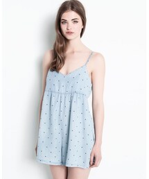 PULL&BEAR | 點點丹寧連身褲(つなぎ/オールインワン)