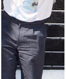 麻混シャンブレースラックス | スラックス