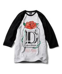 Deviluse | Chic Scents Baseball T-shirts (Black x Gray)(Tシャツ/カットソー)