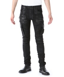 BALMAIN | ストレッチコットン ワックスコーティング加工 バイカーカーゴパンツ (その他パンツ)