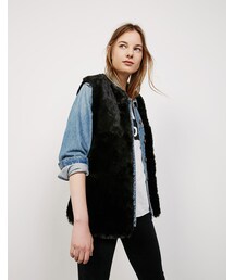 Bershka | SuperSoft Fur vest Black(その他アウター)