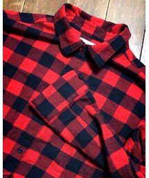 GU | レッド&ブラック✨ブロックチェック(シャツ/ブラウス)
