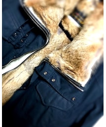 kyoji maruyama | コットンのアウター&牛皮とラビットファーのレイヤー構造(ミリタリージャケット)