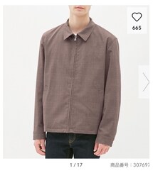 GU | ジップアップブルゾン(チェック)MC(¥3990+税)(ブルゾン)