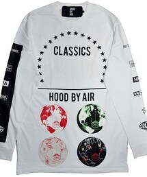 HOOD BY AIR | HOOD BY AIR GLOBES L/S TEE / WH(Tシャツ/カットソー)